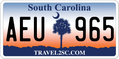 SC license plate AEU965