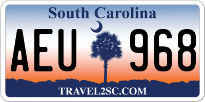 SC license plate AEU968