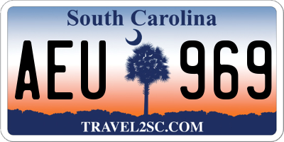 SC license plate AEU969