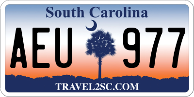 SC license plate AEU977