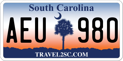 SC license plate AEU980