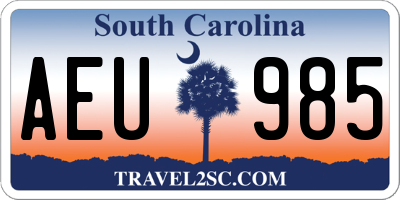 SC license plate AEU985