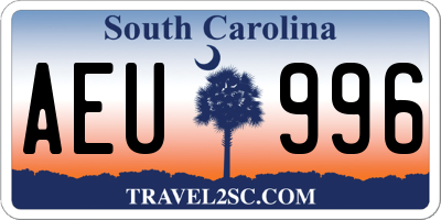 SC license plate AEU996