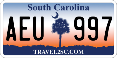 SC license plate AEU997