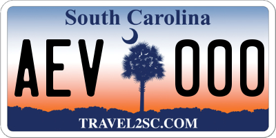 SC license plate AEV000