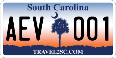 SC license plate AEV001
