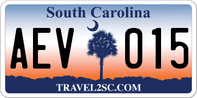 SC license plate AEV015