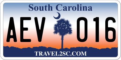 SC license plate AEV016