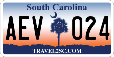 SC license plate AEV024