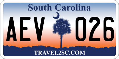 SC license plate AEV026