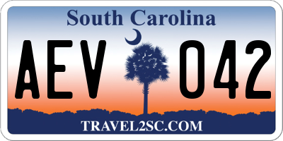 SC license plate AEV042