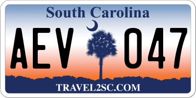 SC license plate AEV047