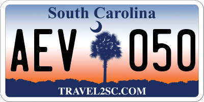 SC license plate AEV050