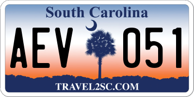 SC license plate AEV051