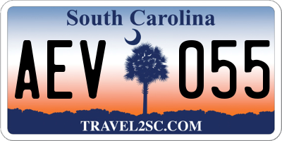 SC license plate AEV055