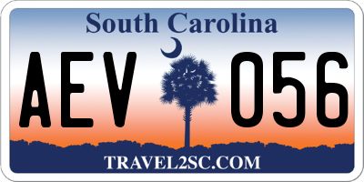 SC license plate AEV056