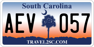 SC license plate AEV057