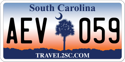 SC license plate AEV059