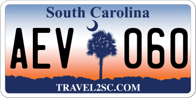 SC license plate AEV060