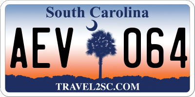 SC license plate AEV064