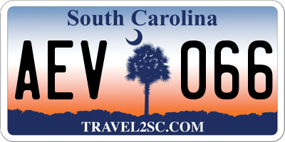 SC license plate AEV066