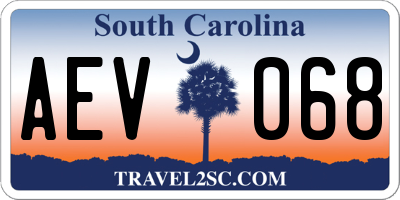SC license plate AEV068