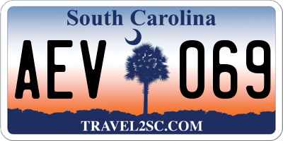 SC license plate AEV069