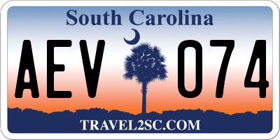 SC license plate AEV074