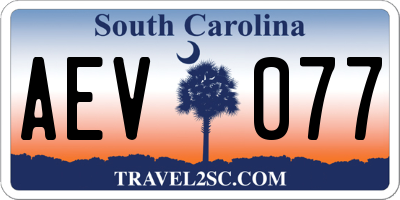 SC license plate AEV077