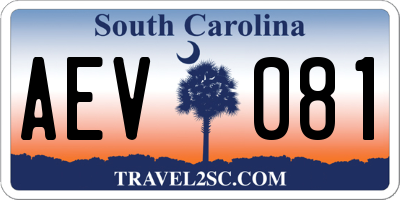 SC license plate AEV081
