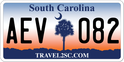 SC license plate AEV082