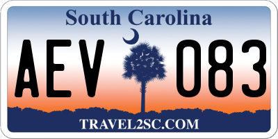 SC license plate AEV083