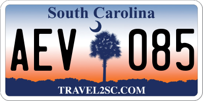 SC license plate AEV085