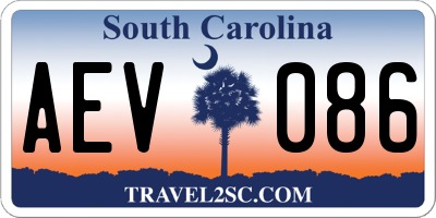 SC license plate AEV086