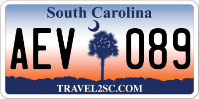 SC license plate AEV089