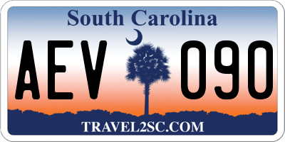 SC license plate AEV090