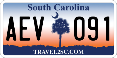 SC license plate AEV091