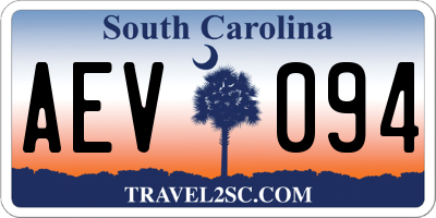 SC license plate AEV094