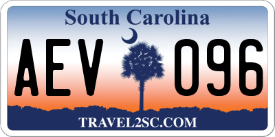 SC license plate AEV096
