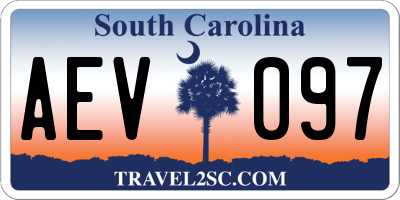 SC license plate AEV097