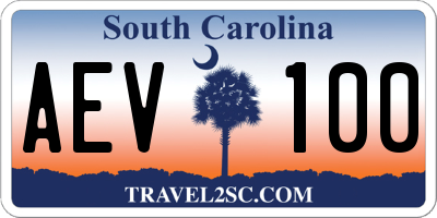 SC license plate AEV100