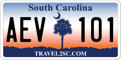 SC license plate AEV101