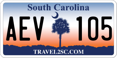 SC license plate AEV105