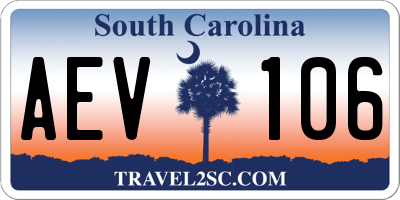 SC license plate AEV106
