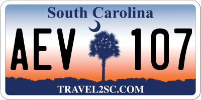 SC license plate AEV107