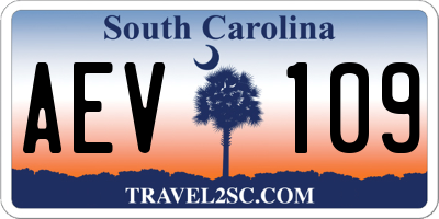 SC license plate AEV109