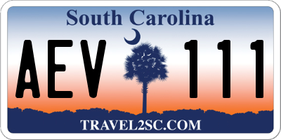 SC license plate AEV111