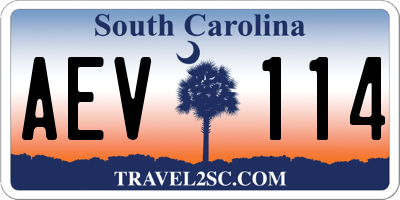 SC license plate AEV114