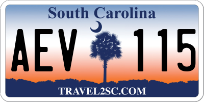 SC license plate AEV115