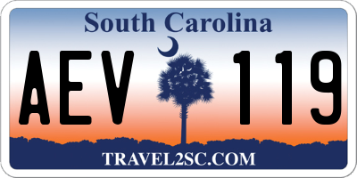 SC license plate AEV119